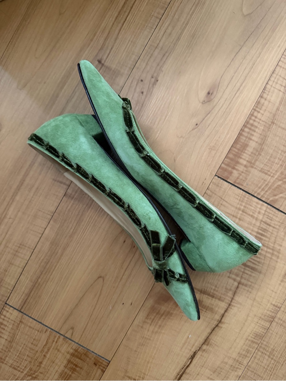 J.Crew Suede Velvet Pointed-Toe Marnie Kitten Heel Pumps Vintage Y2K - Picture 3 of 10